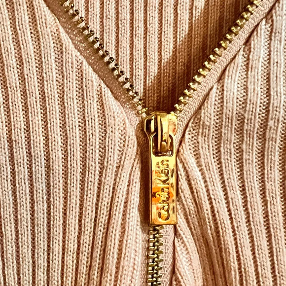 FINAL PRICE Calvin Klein Ribbed Zip Up Sweater - Picture 3 of 8